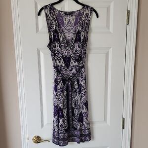APT 9 Elegant Purple Paisley Dress
